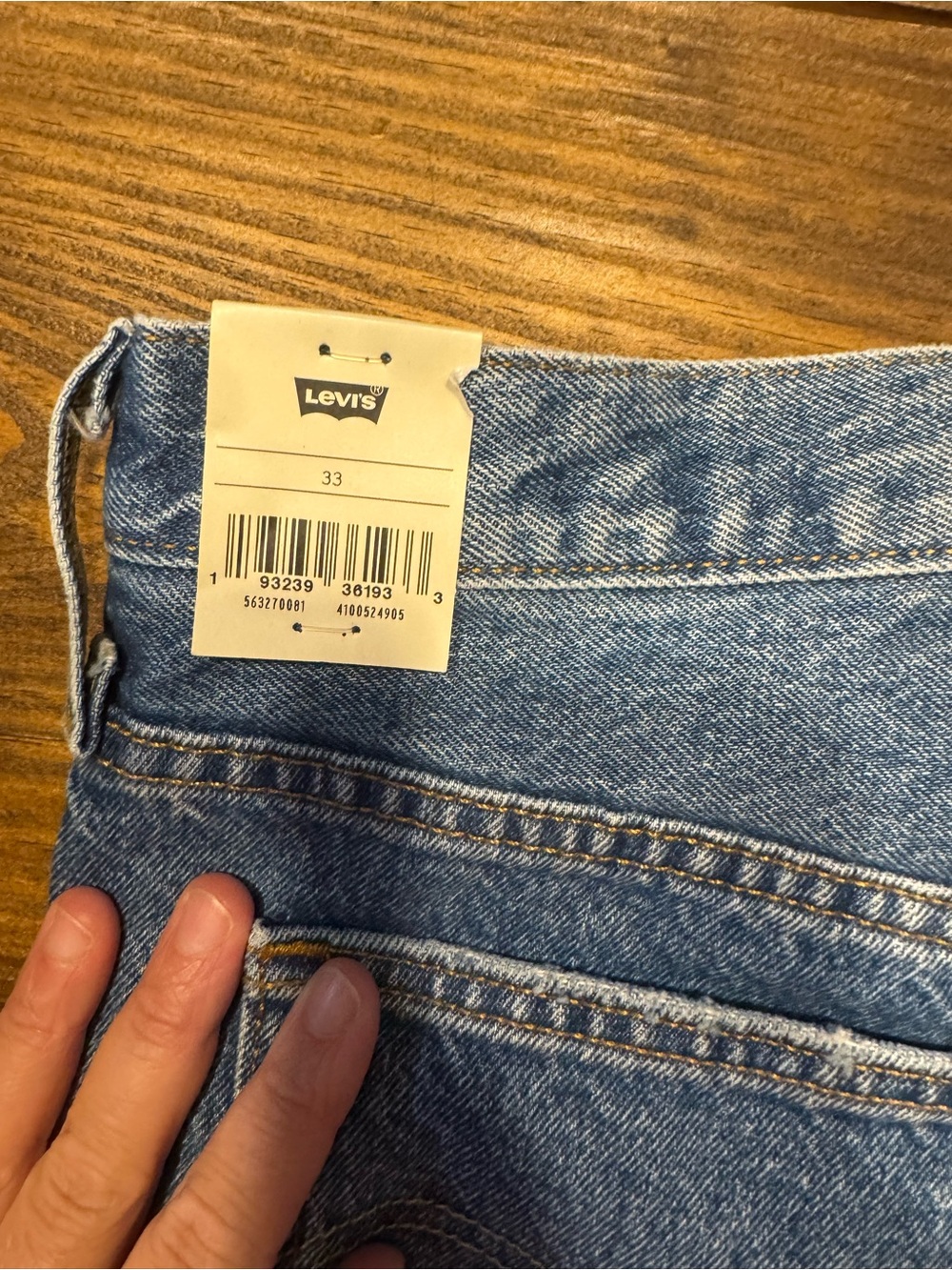 Levi's Faded Blue Distressed Denim Shorts - Picture 3 of 4